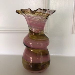 Vintage Ruffled Rim Blown Glass